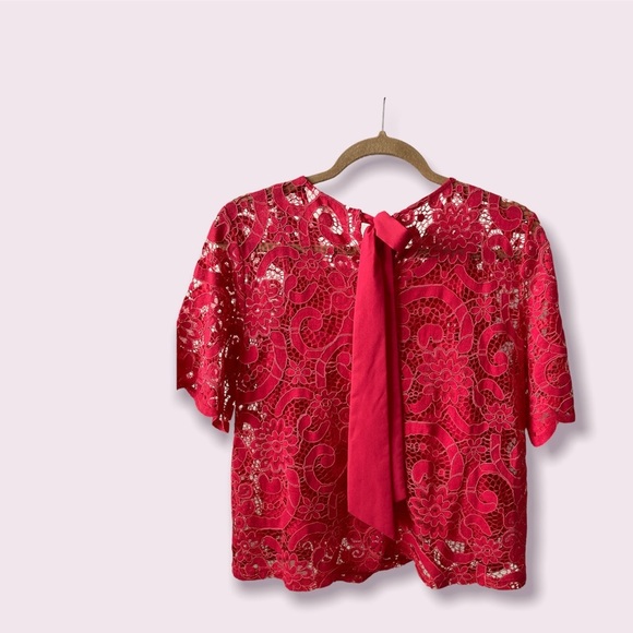 Nanette Lepore Pink Short Sleeves Top Medium - Picture 3 of 9